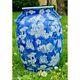 Tall Chinoiserie Vase Blue And White Chinese Porcelain Floral Home Decor Marked