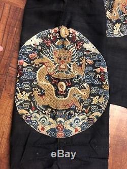 Unreal Antique Chinese Silk Kesi Kossu Dragon Robe Surcoat Imperial Family Gunfu