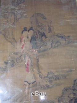 VERY RARE ANTIQUE signed CHINESE CALLIGRAPHY SCROLL PAINTING