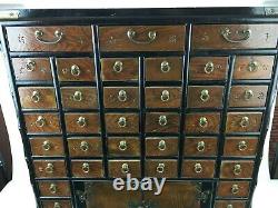 VTG Antique Chinese China Counter Top Medicine Apothecary Cabinet Chest Table