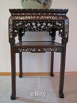 Very Fine 18-19th Century Qing Dyn. Chinese Rosewood Mother of Pearl Inlay Table