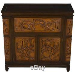 Vintage Antique Style Chinoiserie Bar Cabinet Liquor Drinks Cocktail Cupboard