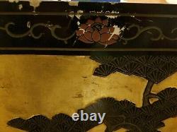 Vintage Asian Chinese Coromandel Screen Wall 4 Panel