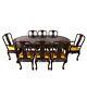 Vintage Chinese Carved Rosewood Dragon Dining Table With 8 Chairs Set