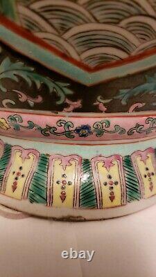 Vintage Chinese Famille verte Peranakan Straits Tongzhi mark but of PROC vase