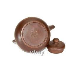 Vintage Chinese Hand Made Tall Handle Purple Clay Yixing Zisha Ceramic Teapot