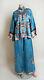 Vintage Chinese Pajamas Sky Blue Silk Monkey Dragon Floral Embroidered Lounge
