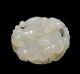 Vintage Finely Carved Chinese White Jade 3 Dragon Round Hanging Plaque Pendant