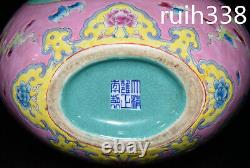 10.1 Old Chinese Yongzheng En Qing Dynasty Couleur Poudre Double Oreille Bouteille Plate