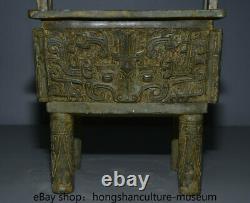 10.2 Chinese Bronze Ware Dynasty Beast Face Ding Handle Incense Burner Censeur