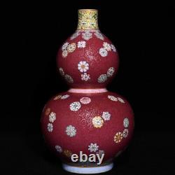 10.2 Porcelaine Chinoise Qing Dynastie Qianlong Marque Famille Rose Fleur De Balle Vase
