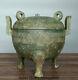 10.4antiquité Ancien Vase à Encens En Bronze Chinois De La Dynastie Avec Poignée à 3 Pieds Ding