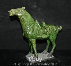 10.4 Vieil Glaze Vert Chinois Dynastie Porcelaine Animal Cheval Succès Statue