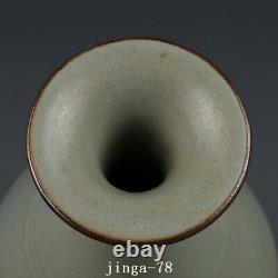 10.6 Porcelaine Chinoise Chanson Dynastie Ru Four Marque Cyan Ouvert Tranche Yuhuchun Vase