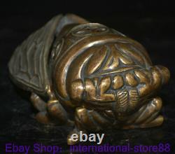 10.8 Rare Ancienne Dynastie De Bronze Chinois Feng Shui Cicada Incense Burner Censer