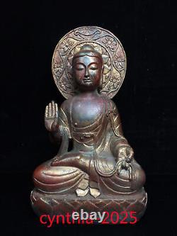 10 Anciennes antiquités bouddhistes chinoises en cuivre doré représentant la statue de Sakyamuni