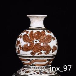 10 Antiquités chinoises en porcelaine avec le marquage du four Cizhou - Histoire du personnage sur le vase en forme de calebasse.