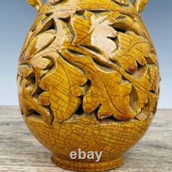 10 Chinese Porcelaine Song Dynastie Ding Kiln Marque Fleur Jaune Double Oreille Vase