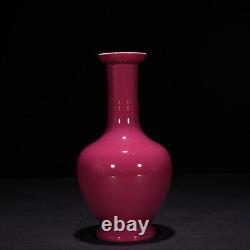 10 Porcelaine Antique Chinoise Qing Dynastie Yongzheng Marque Rouge Glaçure Vase