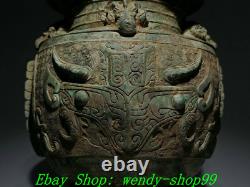 10 Vieux Chine ShangZhou Dynastie Bronze Ware Beast Face Sheep Head Pot Jar Crock<br/>   <br/>

(Note: The translation provided is a direct translation of the English title. It may not be the most accurate or natural translation in French.)