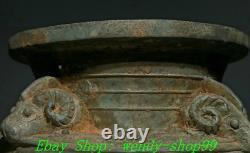 10 Vieux Chine ShangZhou Dynastie Bronze Ware Beast Face Sheep Head Pot Jar Crock<br/>
<br/>
	(Note: The translation provided is a direct translation of the English title. It may not be the most accurate or natural translation in French.)
