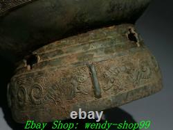 10 Vieux Chine ShangZhou Dynastie Bronze Ware Beast Face Sheep Head Pot Jar Crock 
	<br/>
<br/>
	 
(Note: The translation provided is a direct translation of the English title. It may not be the most accurate or natural translation in French.)