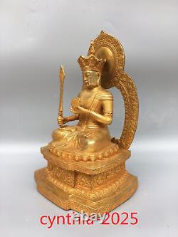 11Anciennes antiquités chinoises Faites à la main en cuivre pur doré Bouddha immuable du roi Ming