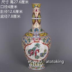 11.04 Antiquités Chinoises Qing Dynasty Qianlong Years Pastel Lion Modèle Vase