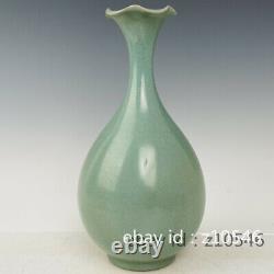 11.2 Antiquités Chinoises Retour Outre-mer Ru Kiln Porcelaine Fleur Bouteille Bouche