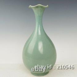 11.2 Antiquités Chinoises Retour Outre-mer Ru Kiln Porcelaine Fleur Bouteille Bouche