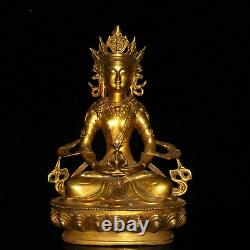 11.2 Exquise statue chinoise ancienne en bronze doré de Vajra Bouddha