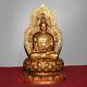 11.4antiquités Chinoises Rares Statue De Bouddha Guanyin Bodhisattva En Cuivre Doré