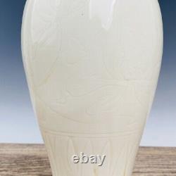 11.4 Vieux Chinois Porcelaine Chant Dynastie Ding Kiln Fleur Blanche Glaçure Pulm Vase