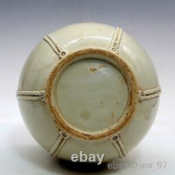 11.6 Porcelaine D'antiquités Chinoises Glace Blanche Song Ding Kiln Long Neck Bouteille