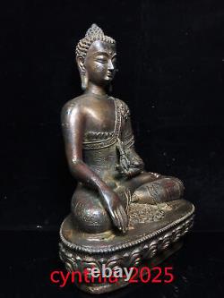 11.8 Collection d'antiquités chinoises : Statue de Sakyamuni Bouddha en cuivre pur doré