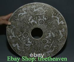 11.8 Vieille Dynastie Chinoise Jade Blanche Carving Feng Shui Dragon Transport Yu Bi