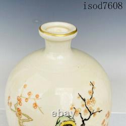 11.8antique Chinese Song Dynastie Ding Porcelaine Plum Bouteille Pastel