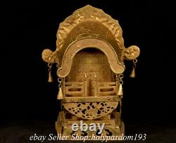 11 Old Chinese Bronze 24k Gold Gilt Dynasty Ensemble De Statue De L'empereur Humain Coffin