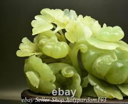 12.4 Chine Naturelle Xiu Jade Sculptée Citrouille Ru Yi Fleur Statue Sculpture