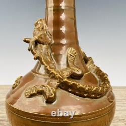 12.4 Vieux Chinois Porcelaine Chant Dynastie Ding Kiln Marque Zijin Glaçure Dragon Vase