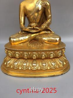 12.5 Anciennes antiquités chinoises Statue en cuivre pur du Bouddha Sakyamuni du Tibet