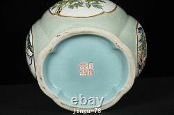 12.8 Porcelaine Ancienne Chinoise Qing Dynastie Qianlong Marque Couleur Émails Pivoine Vase