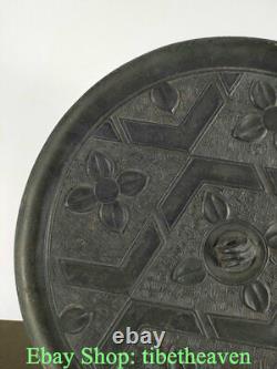 12.8 Rare Vieil Or De Bronze Chinois Dynasty Palace Flower Bronze Mirror