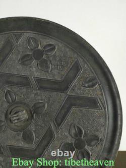 12.8 Rare Vieil Or De Bronze Chinois Dynasty Palace Flower Bronze Mirror
