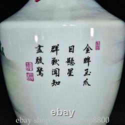 12.8 Yongzheng Marqué Chinois Émaux De Couleur Porcelaine Lion Bouteille De Vase