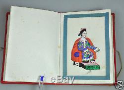12 Antiquités Chinoises Chine Dynastie Qing Aquarelle Peinture Album De Riz Moell 1850