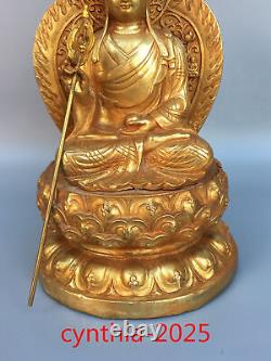12 Antiquités chinoises anciennes en cuivre pur doré, Roi tibétain Bodhisattva Bouddha.