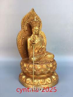 12 Antiquités chinoises anciennes en cuivre pur doré à l'or tibétain du roi Bodhisattva Bouddha