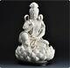 12 Chinois Dehua Porcelaine Blanche Lianhua Kwan-yin Guanyin Statue De Bouddha