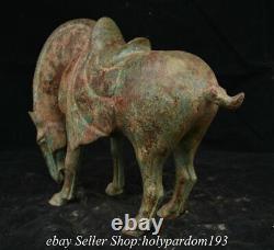 12 Old Chinese Bronze Ware Fengshui 12 Zodiac Année Cheval Statue Sculpture